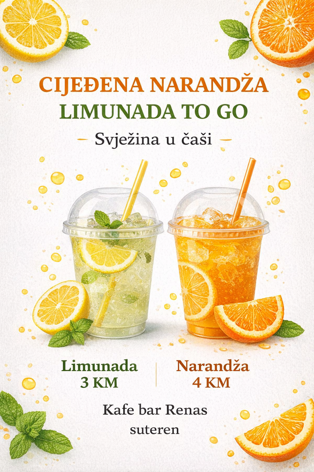 Cijeđena narandža i limunada